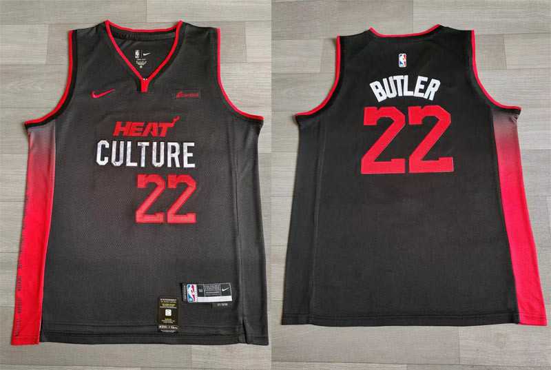 Miami Heat 22 Jimmy Butler Black Nike 2023-24 City Edition Swingman Jersey